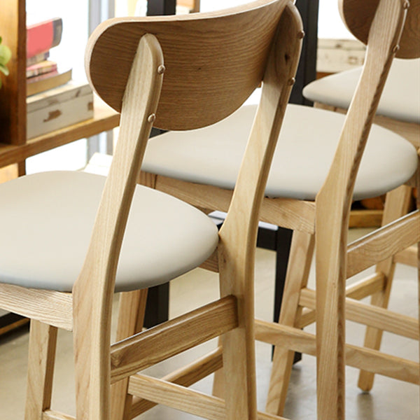Scandinavian Bar Stool Ash Solid Wood Frame Bar Height Stool