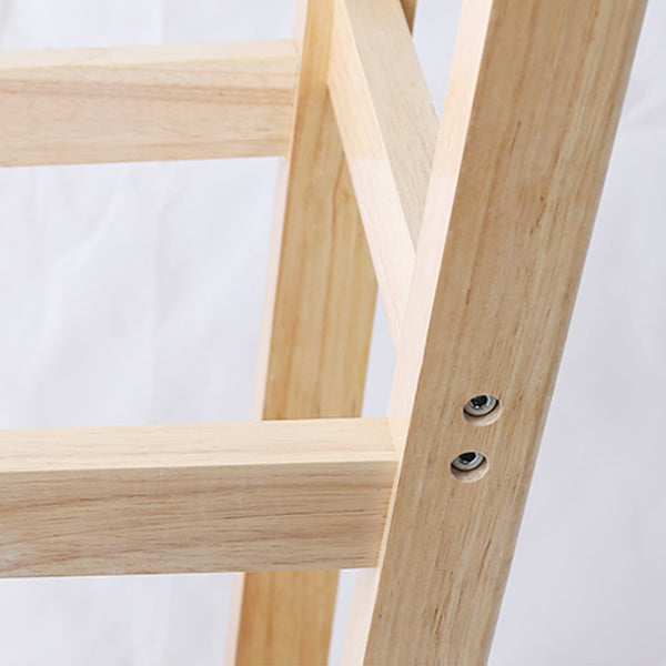 Contemporary Backless Square Seat Indoor Solid Wood Bar Stool