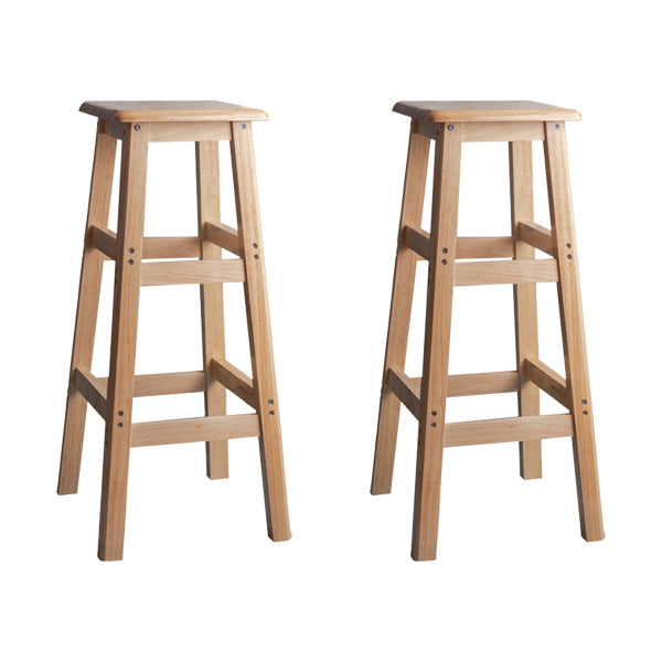 Contemporary Backless Square Seat Indoor Solid Wood Bar Stool