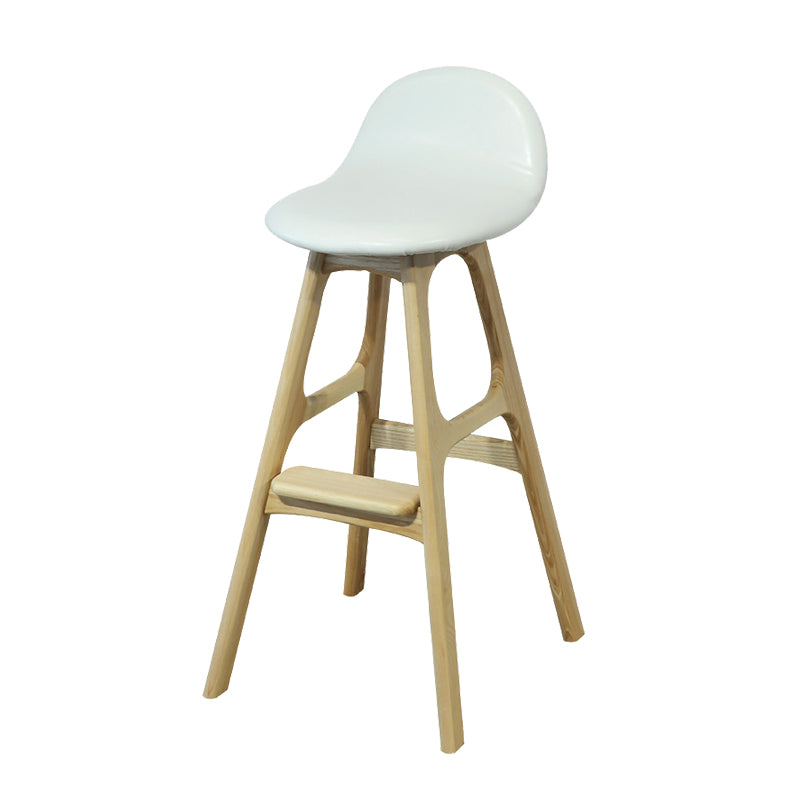 Low Back Upholstered Bar Stool Indoor Scandinavian Solid Wood Frame Bar Stool