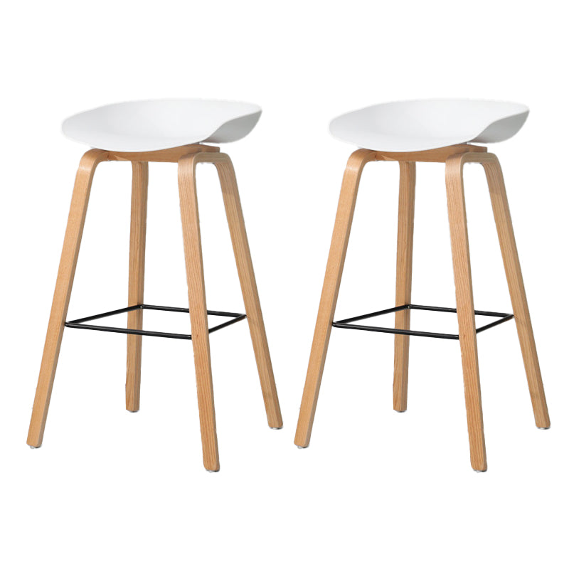 Contemporary Style Stool 4 Legs Wood Counter Stool for Home Use