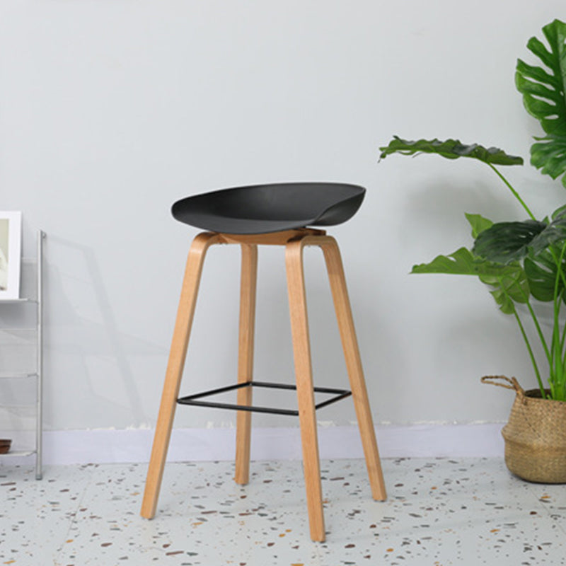 Contemporary Style Stool 4 Legs Wood Counter Stool for Home Use