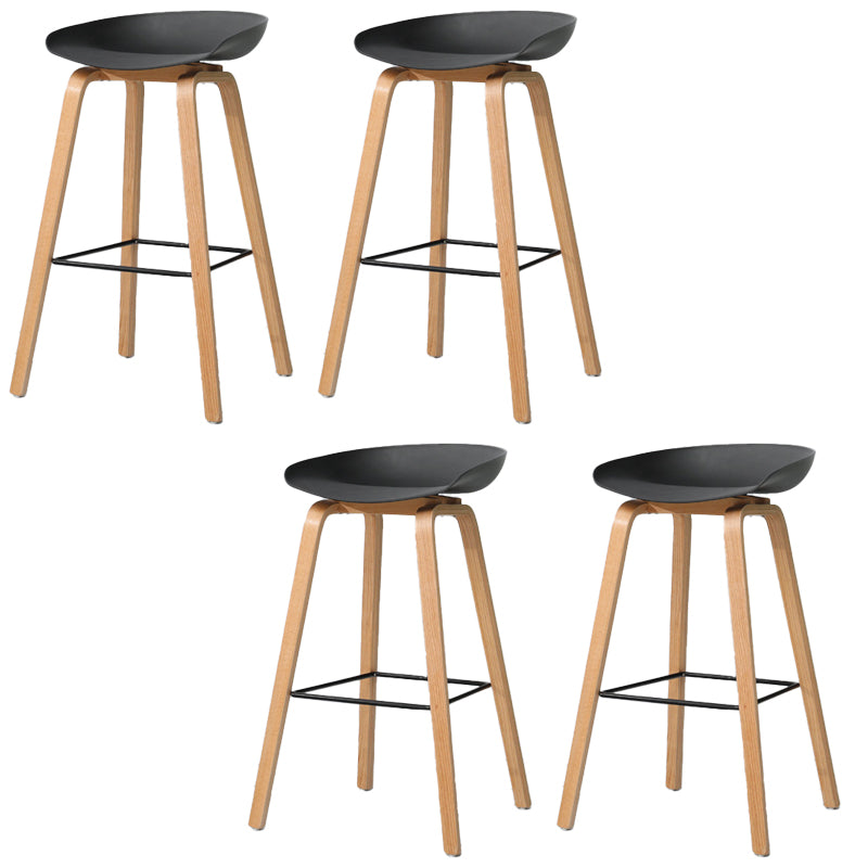 Contemporary Style Stool 4 Legs Wood Counter Stool for Home Use