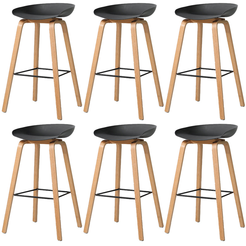 Contemporary Style Stool 4 Legs Wood Counter Stool for Home Use
