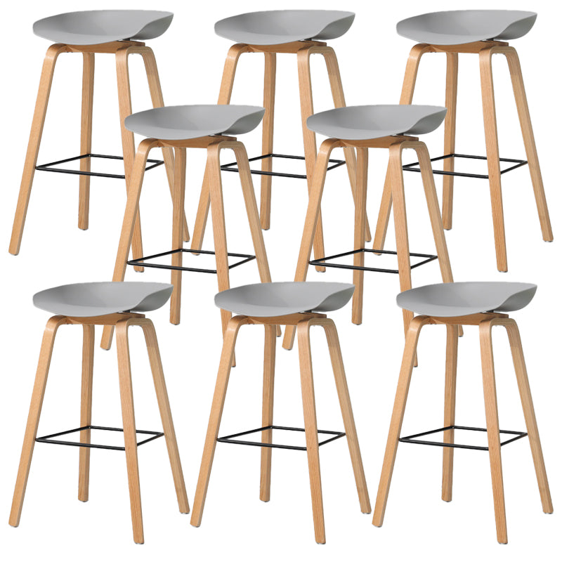 Contemporary Style Stool 4 Legs Wood Counter Stool for Home Use