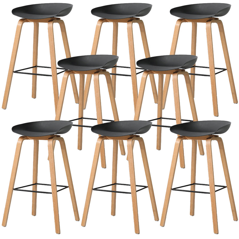 Contemporary Style Stool 4 Legs Wood Counter Stool for Home Use