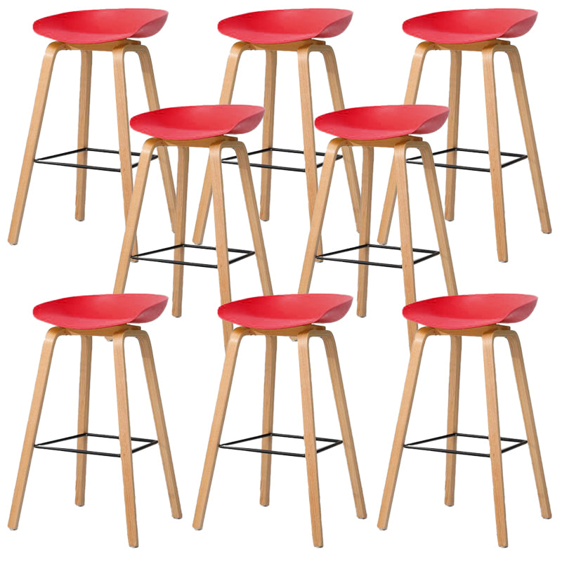Contemporary Style Stool 4 Legs Wood Counter Stool for Home Use