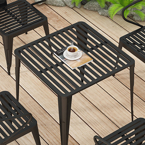 Modern Style Metal Dining Set 1/5/7 Piece Rectangular Dining Table Set for Outdoor