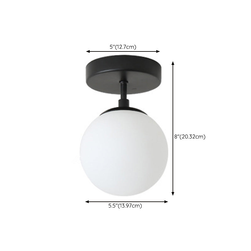 Contemporary Black Ceiling Light Globe Flush Mount Lighting for Home