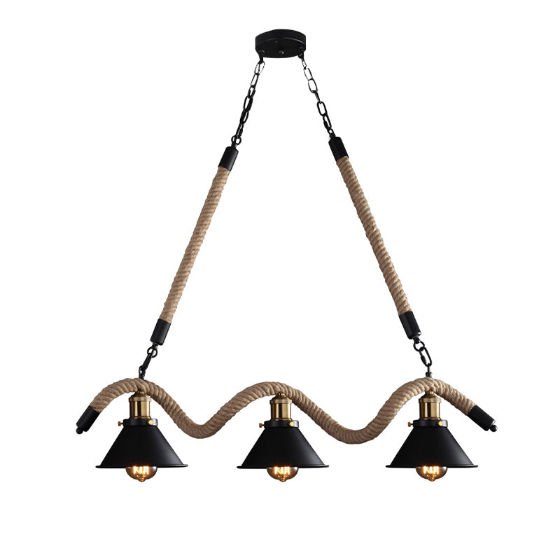 Industrial Hanging Ceiling Light Metal Pendant Lighting Fixtures in Black for Dining Room
