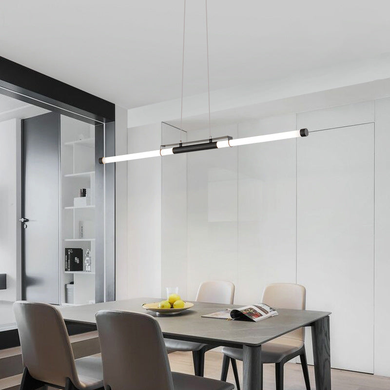 2-Light Linear Island Pendant Lighting Modern Metal Island Light Fixtures