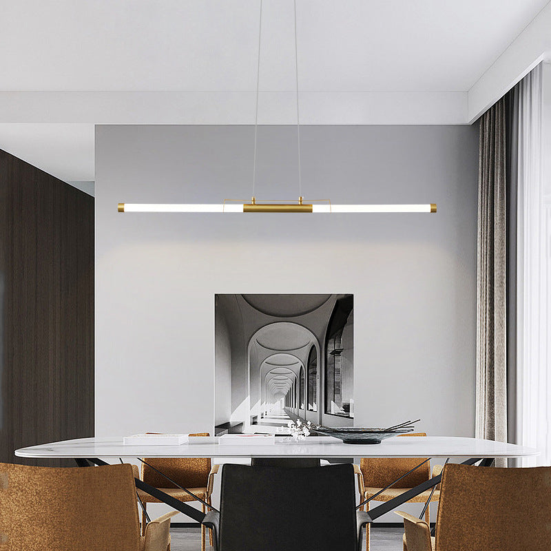 2-Light Linear Island Pendant Lighting Modern Metal Island Light Fixtures