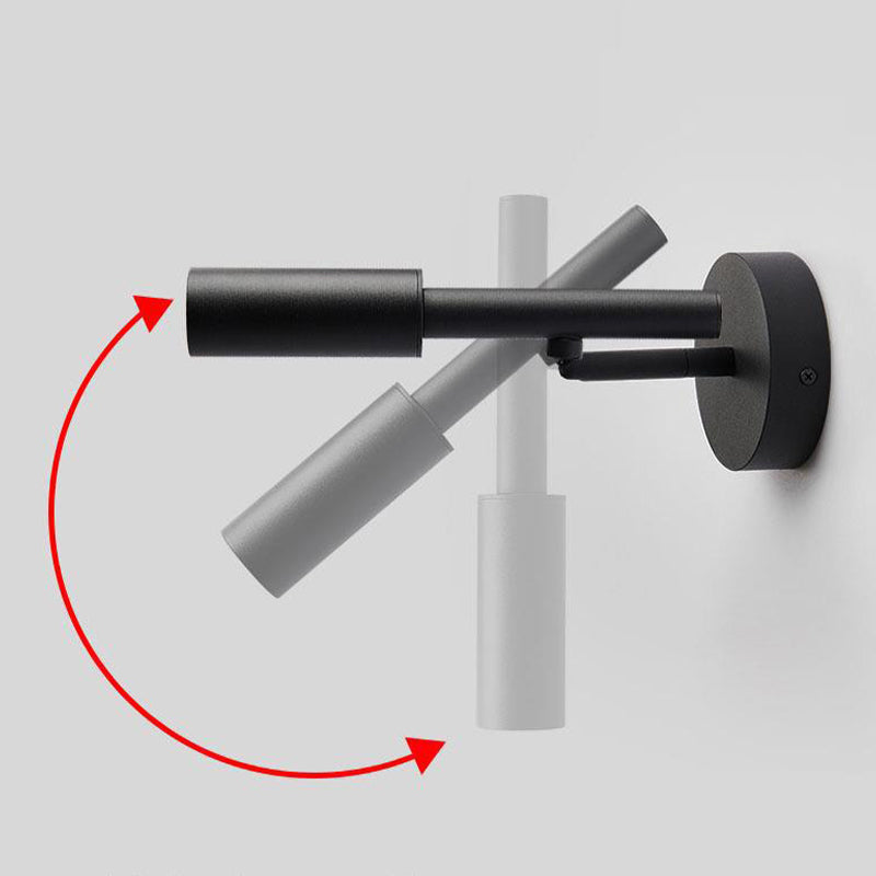 Single Modernism Style White/Black Wall Mounted Sconce Metallic Wall Light for Bedroom