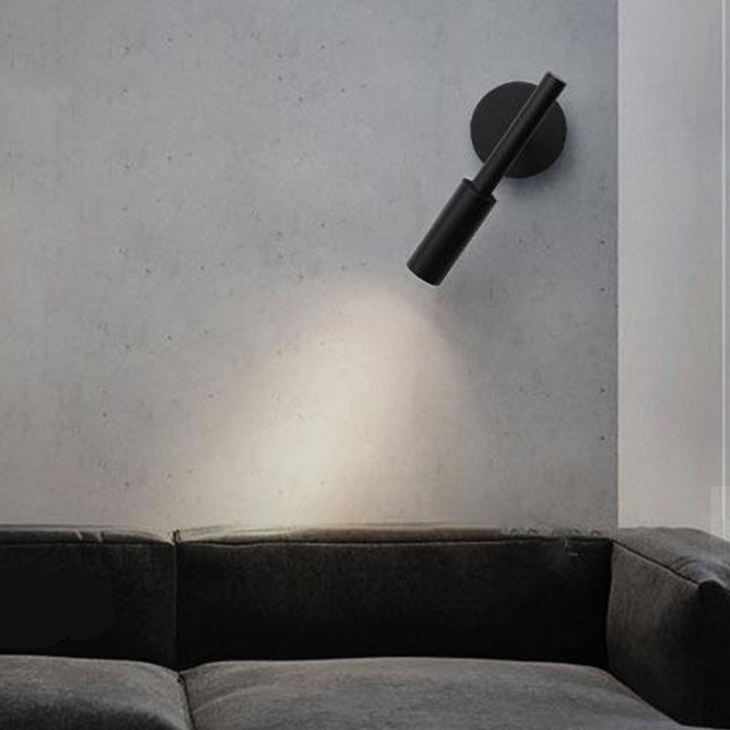 Single Modernism Style White/Black Wall Mounted Sconce Metallic Wall Light for Bedroom