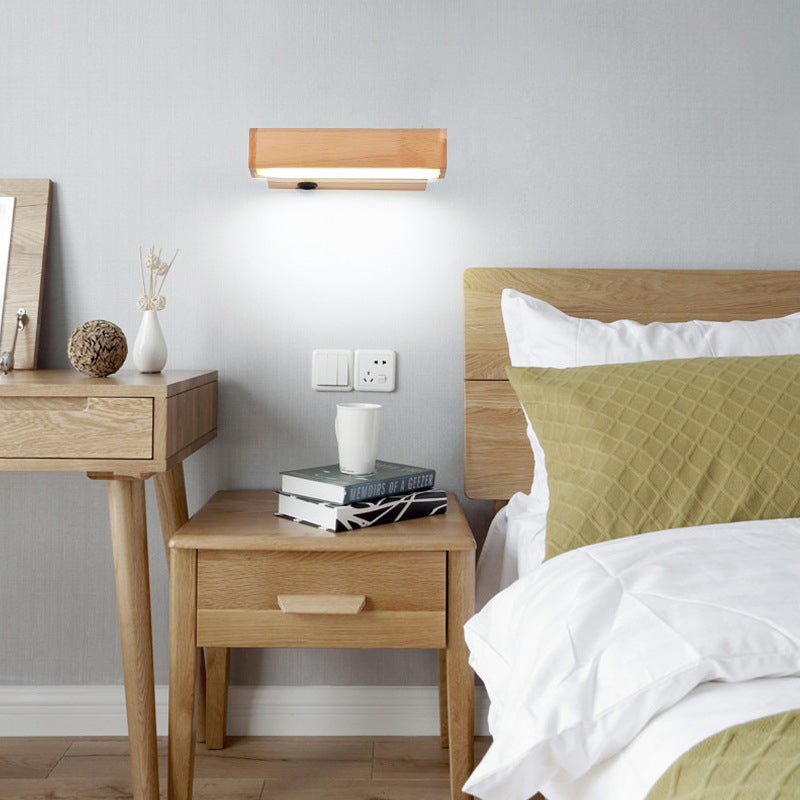 Wood Wall Sconce Light Modern Style Wall Sconce Lighting for Living Room