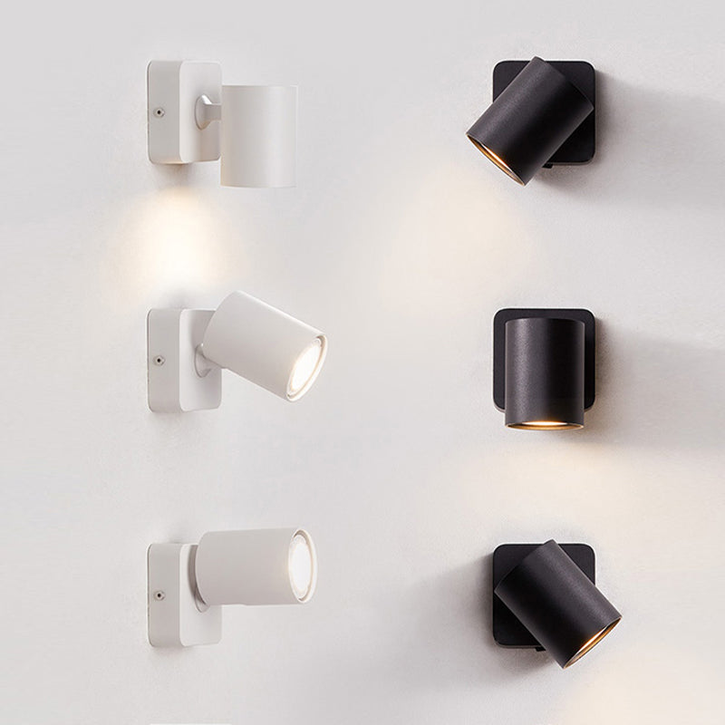 Modern Simple Aluminum Wall Light Rotatable Cylinder Shape Wall Lamp for Living Room