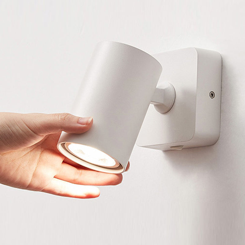 Modern Simple Aluminum Wall Light Rotatable Cylinder Shape Wall Lamp for Living Room
