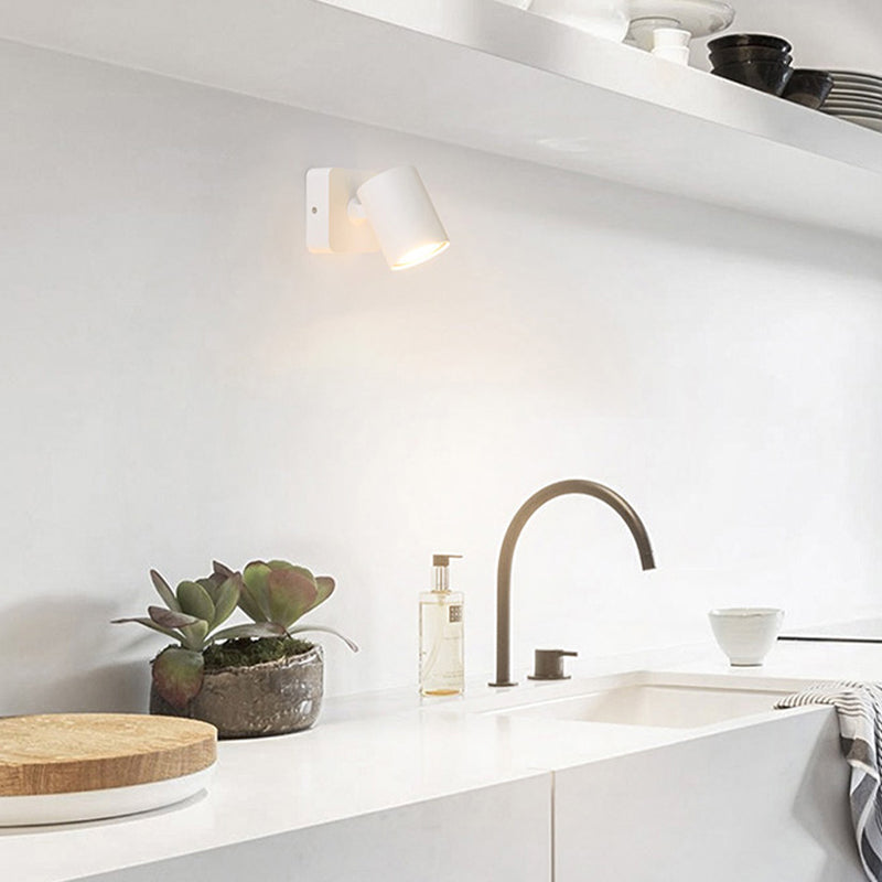 Modern Simple Aluminum Wall Light Rotatable Cylinder Shape Wall Lamp for Living Room