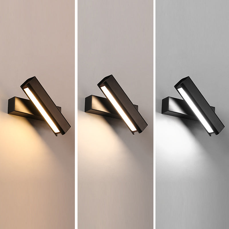 Modern Simple Aluminum Wall Light Rectangle Shape Rotatable Wall Lamp for Living Room