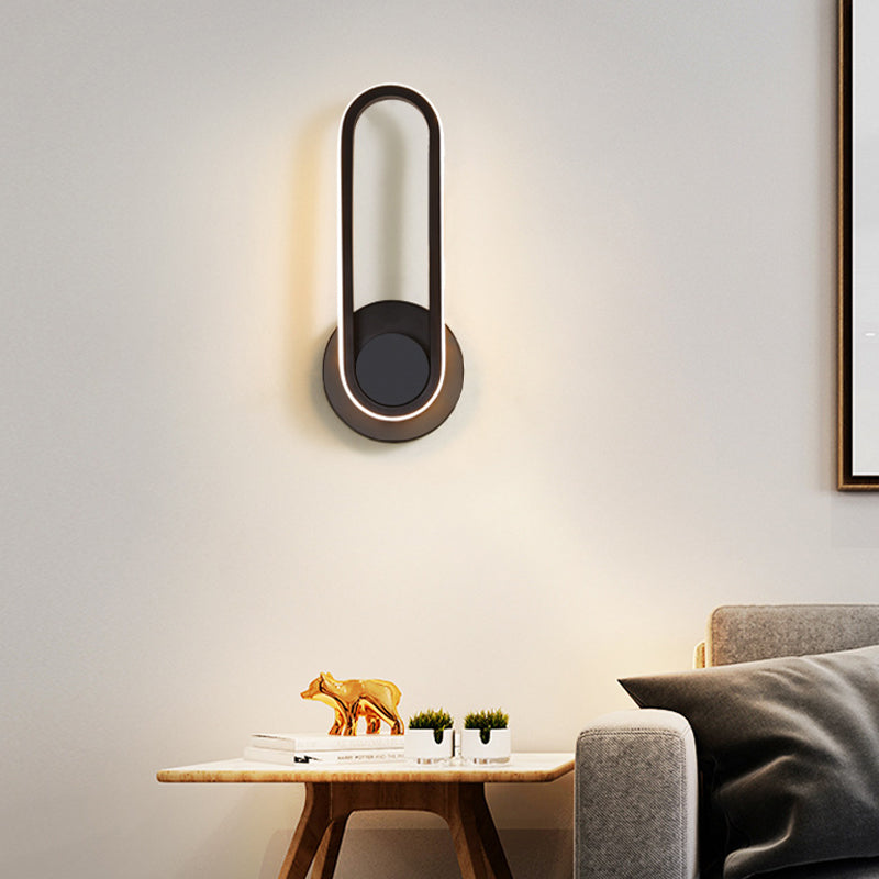 Modern Simple Aluminum Wall Light Ellipse Shape Rotatable Wall Lamp for Living Room
