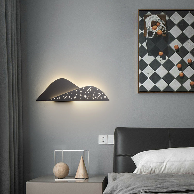 Modern Metal Wall Sconce Geometric Shape Wall Light with Acrylic Shade for Bedroom