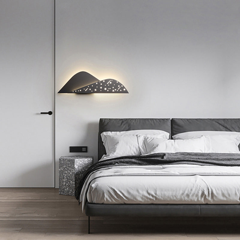 Modern Metal Wall Sconce Geometric Shape Wall Light with Acrylic Shade for Bedroom