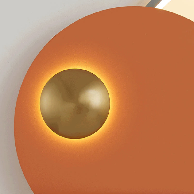 Modern Metal Wall Sconce Circle Shape Wall Light with Acrylic Shade for Living Room