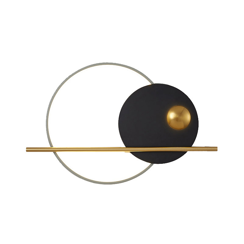 Modern Metal Wall Sconce Circle Shape Wall Light with Acrylic Shade for Living Room