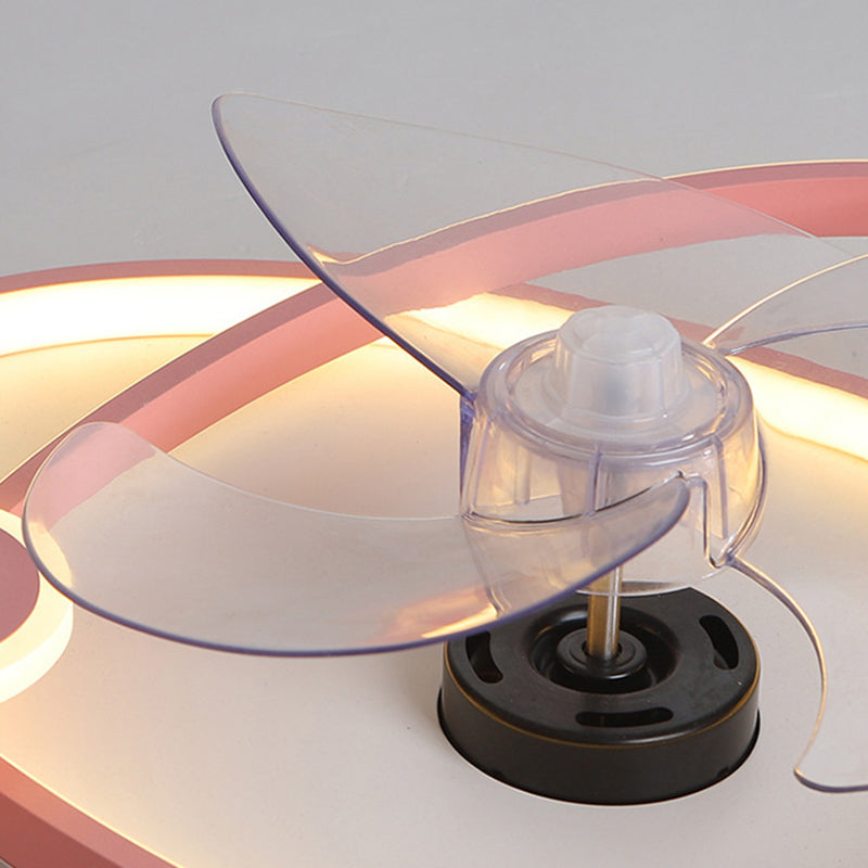 3-Blade LED Fan with Light Children Blue/Pink Ceiling Fan for Home