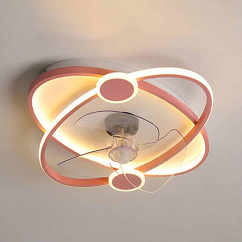 3-Blade LED Fan with Light Children Blue/Pink Ceiling Fan for Home