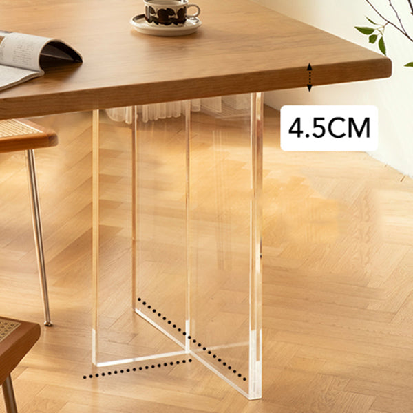 Modern Rectangular Table Solid Wood Dining Room Table in Natural