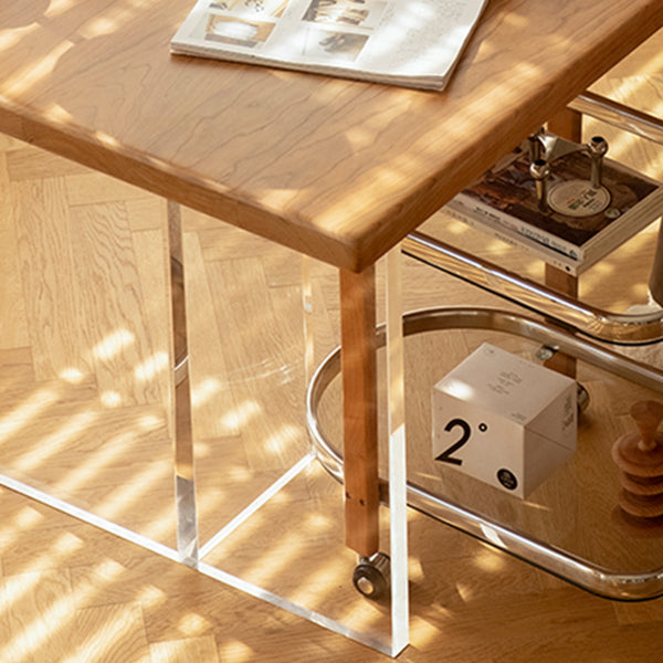 Modern Rectangular Table Solid Wood Dining Room Table in Natural