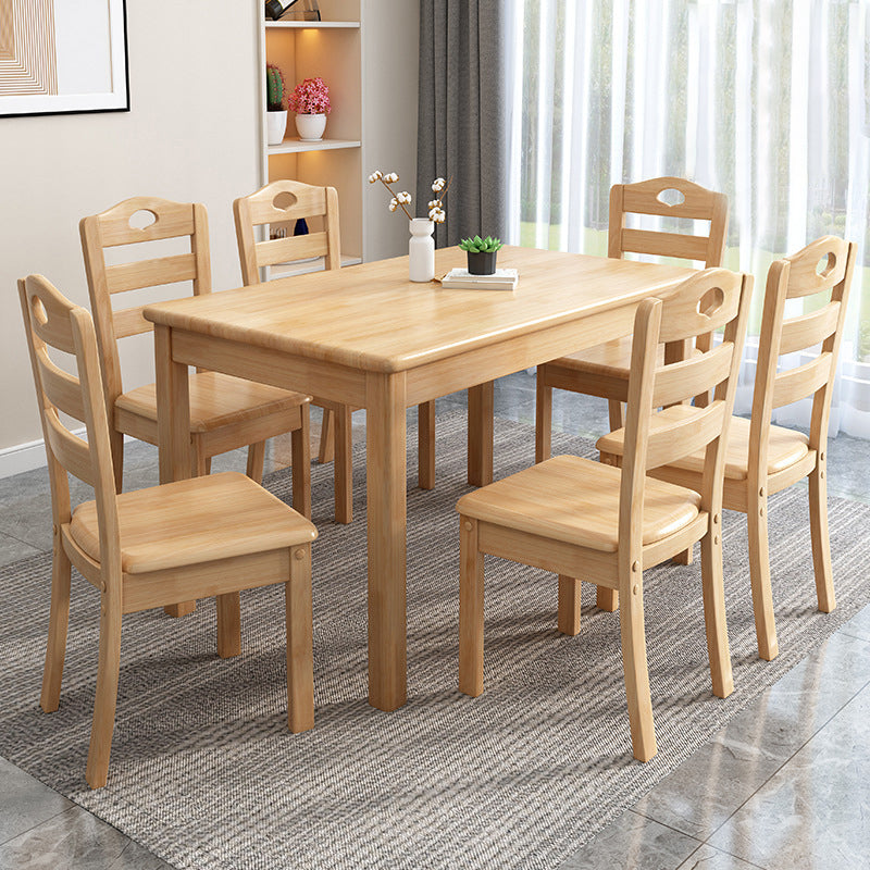 Rectangle Wood Table Contemporary Style Dining Table with 4 Legs