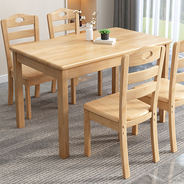 Rectangle Wood Table Contemporary Style Dining Table with 4 Legs