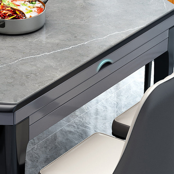 Contemporary Extendable Folding Table Solid Wood Base Table for Dining Room