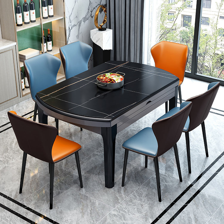 Contemporary Extendable Folding Table Solid Wood Base Table for Dining Room