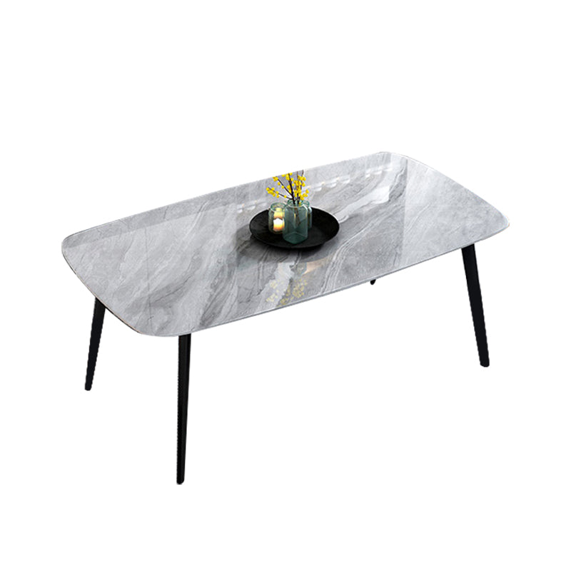 Home Sintered Stone Kitchen Table Industrial Rectangle Fixed Dining Desk