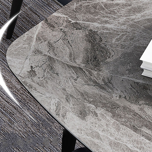 Home Sintered Stone Kitchen Table Industrial Rectangle Fixed Dining Desk