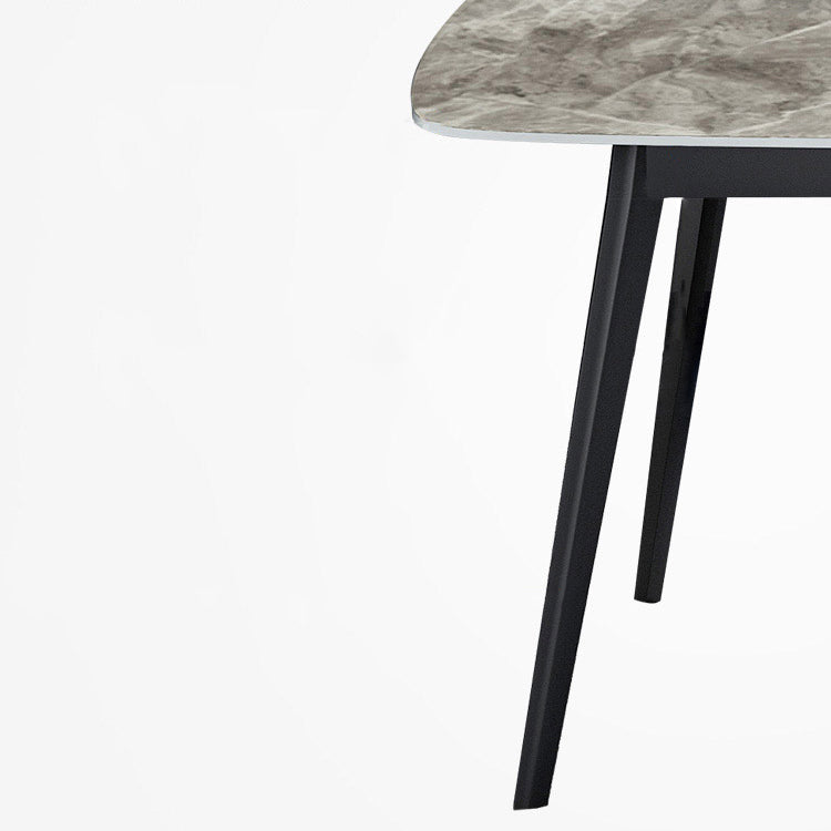 Home Sintered Stone Kitchen Table Industrial Rectangle Fixed Dining Desk