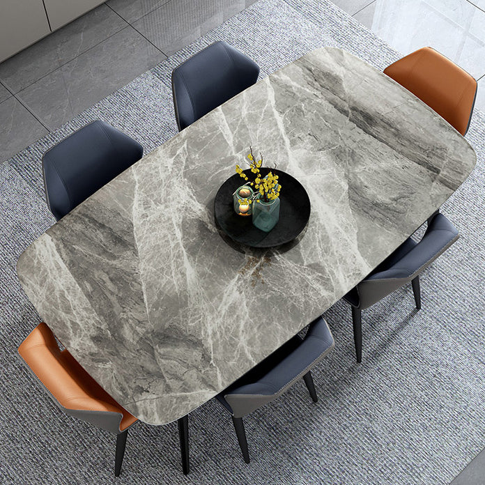 Home Sintered Stone Kitchen Table Industrial Rectangle Fixed Dining Desk