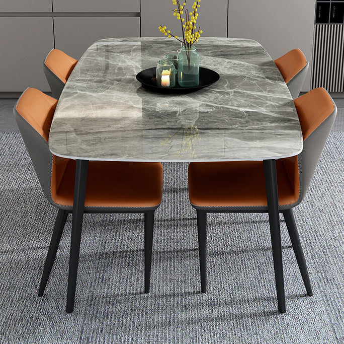 Home Sintered Stone Kitchen Table Industrial Rectangle Fixed Dining Desk