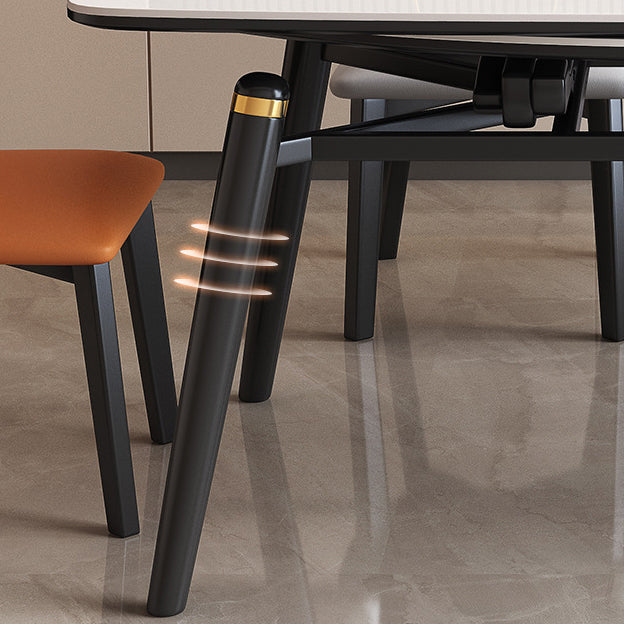 Modern Extendable Stone Dining Table Wood  Base Table for Dining Room