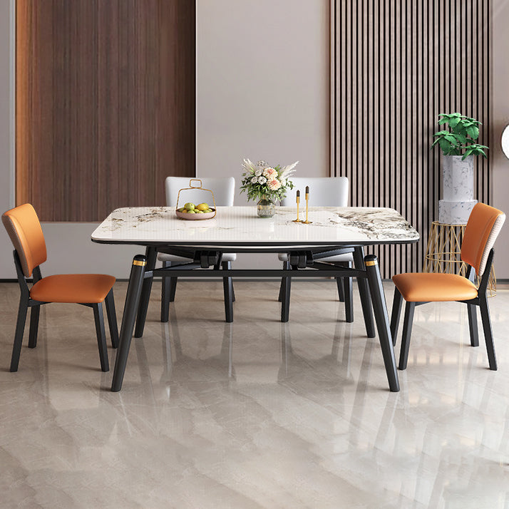 Modern Extendable Stone Dining Table Wood  Base Table for Dining Room