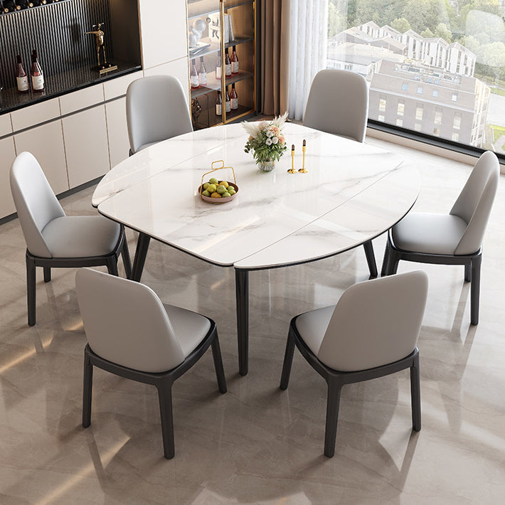 Modern Extendable Stone Dining Table Wood  Base Table for Dining Room
