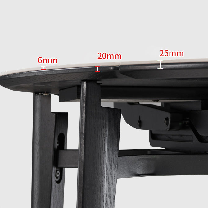 Slate and Wood Table Modern Minimalist Home Retractable Round Dining Table