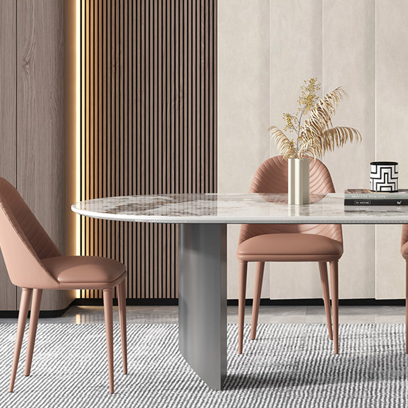 Simplicity Kitchen Table Sintered Stone Double Pedestal Dining Table
