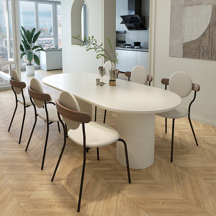 Metal and Slate Table Modern Minimalist Home Wood Base Dining Table