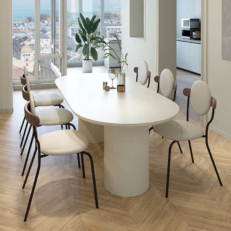 Metal and Slate Table Modern Minimalist Home Wood Base Dining Table