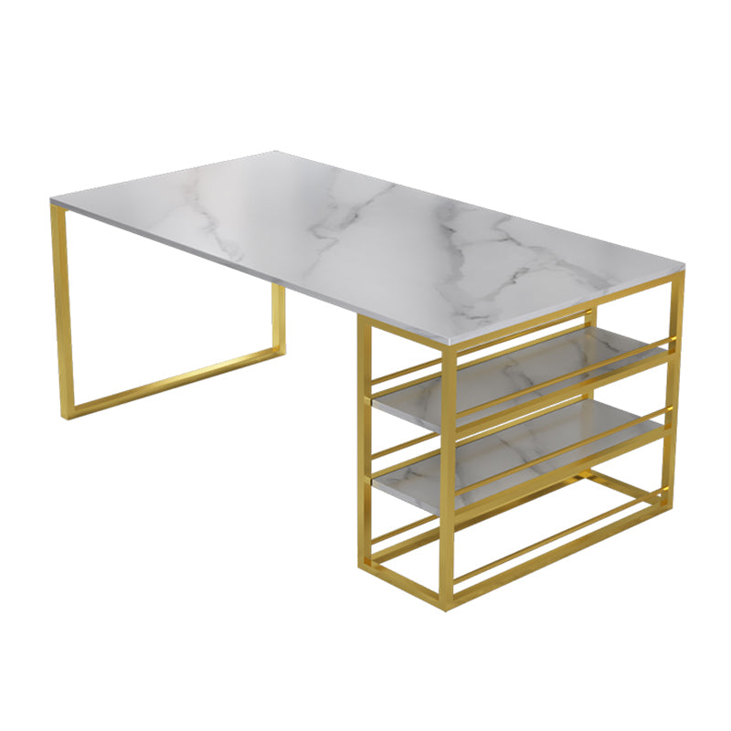 Metal and Slate Table Contemporary Family Rectangular Dining Table
