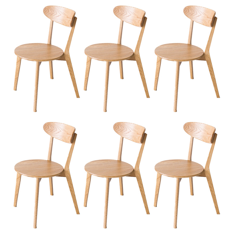 Wood Side Dining Chairs Traditional Open Back Dining Side Chair in Natural